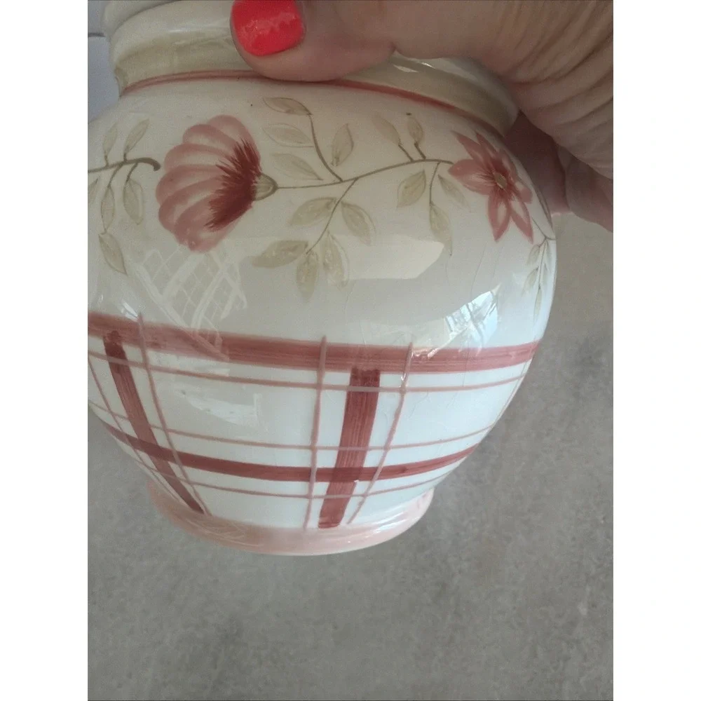 Vintage Waverly Norfolk Rose Hand Painted 3 Piece Canister Set GW0002